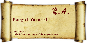 Mergel Arnold névjegykártya