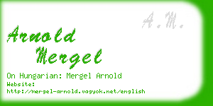 arnold mergel business card